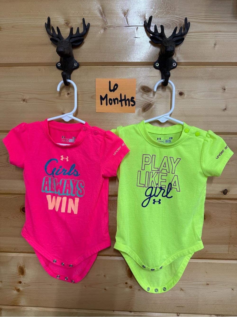 Under Armour Girls Neon Pink & Neon Yellow Onesies